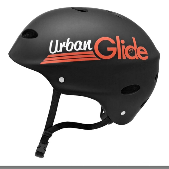 Casque Skateboard Trotinette Urban glide Noir Logo funk Médium