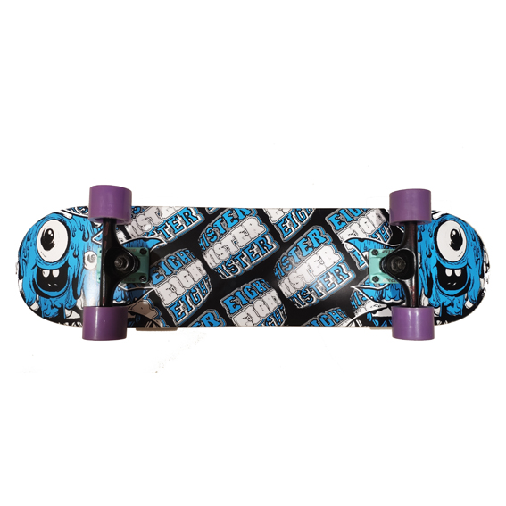 Skateboard Cruiser happy monster bleu Mister Eight 7,5