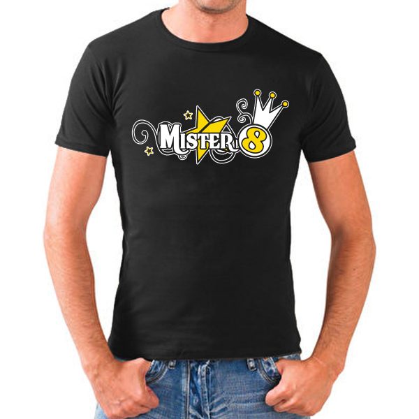 T shirt Mister Eight Mister couronne jaune large