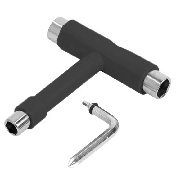 Clé multifonctions tools skateboard Couleur : Noir Tolls clé multifonctions bleu ciel. Cinq en un. pour skateboard et tout autres matériel de glisse. Munie de sa clé alen aussi. Super polyvalent et pas encombrant. mister eight skateboard attitude.