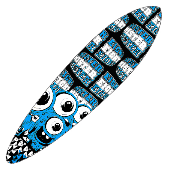 Longboard Fish Modèle : Mister fish fluo vertical bleu Concave sur les trois quart du milieu de la planche Pour carving / no comply / boneless érable canadien sept feuilles de la qualité supérieure Canadien mapple Mister Eight Skateboard Attitude